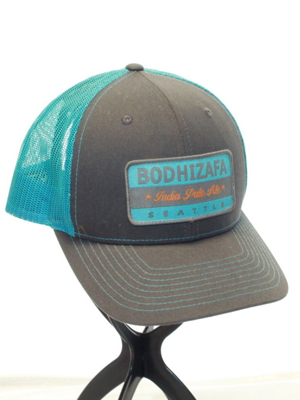 Georgetown Brewing Bodhizafa India Pale Ale Gray/Aqua Mesh Snapback Trucker Hat